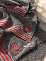 Maison D'or Delon Anthrasit Cotton набір рушників для чоловіків темно-сірий з червоним - Зображення 5