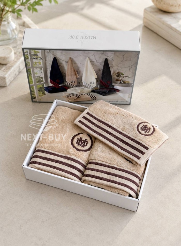 Maison D'or Delon Beige Cotton чоловічий набір рушників бежевий - Зображення 6