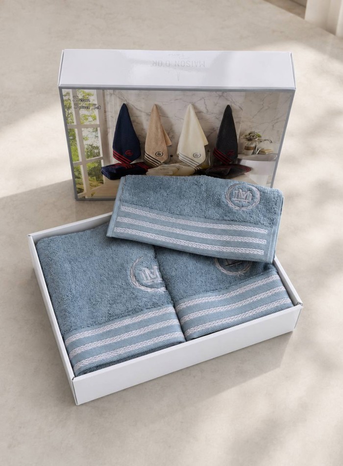 Maison D'or Delon Blue-GreyCotton чоловічий набір махрових рушників блакитний - Зображення 7