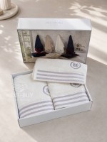Maison D'or Delon Ecru Cotton набір рушників для чоловіків кремовий з сірим - Зображення 9