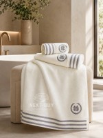 Maison D'or Delon Ecru Cotton набір рушників для чоловіків кремовий з сірим - Зображення 8