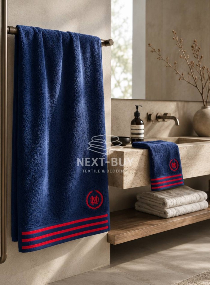 Maison D'or Delon Navy / Red Cotton набір рушників для чоловіків темно-синій з червоним - Зображення 5