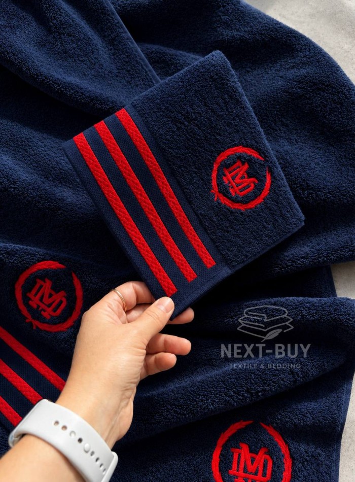 Maison D'or Delon Navy / Red Cotton набір рушників для чоловіків темно-синій з червоним - Зображення 2