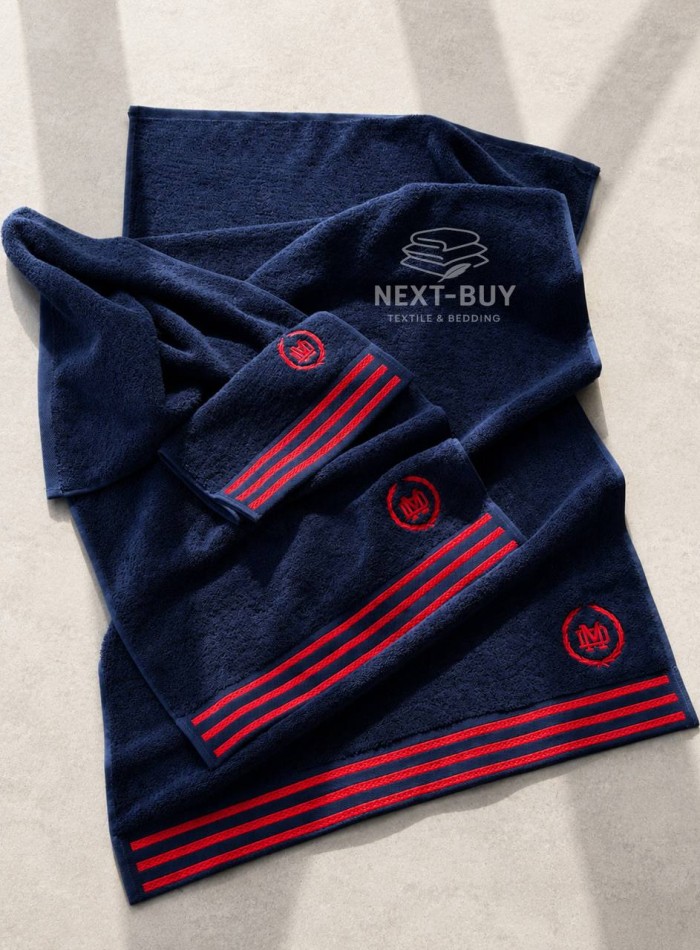Maison D'or Delon Navy / Red Cotton набір рушників для чоловіків темно-синій з червоним - Зображення 7