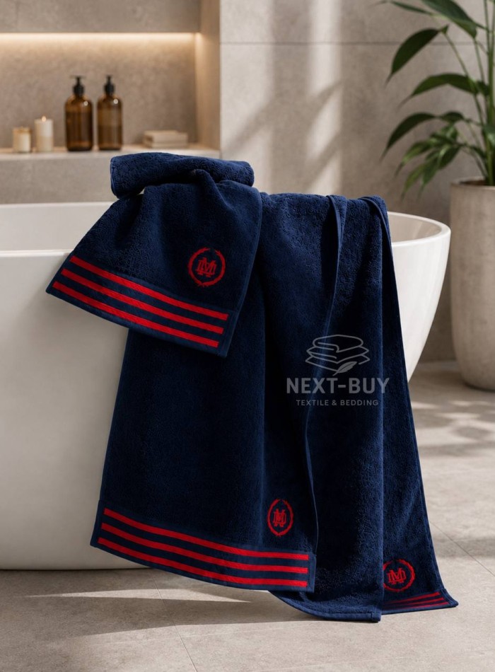 Maison D'or Delon Navy / Red Cotton набір рушників для чоловіків темно-синій з червоним - Зображення 4