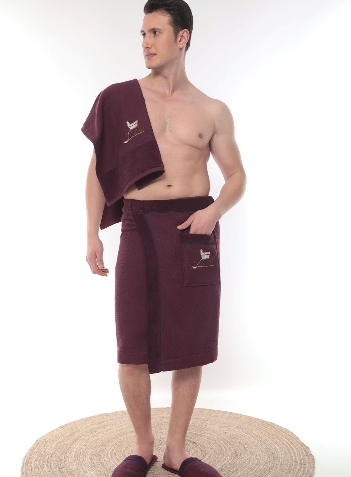 Maison D`or Sauna Dufour набір для сауни чоловічий burgundy - Зображення 3