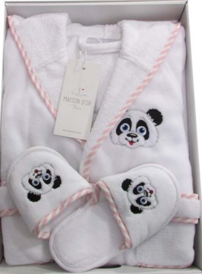 Maison D`or Luna Enfants Панда дитячий махровий халат з тапочками - Зображення 6