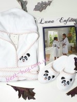 Maison D`or Luna Enfants Панда дитячий махровий халат з тапочками - Зображення 2