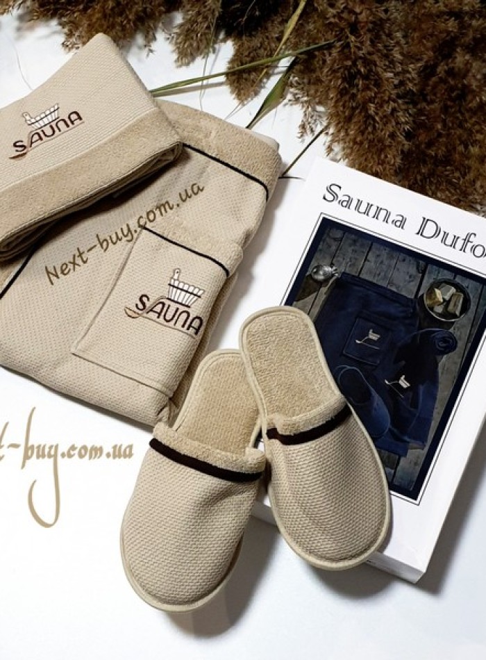 Maison D`or Sauna Dufour набір для сауни чоловічий бежевий - Зображення 2