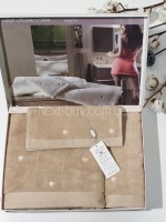 Maison D'or Soft Hearts Cotton набір рушників бавовна бежевий - Зображення 2