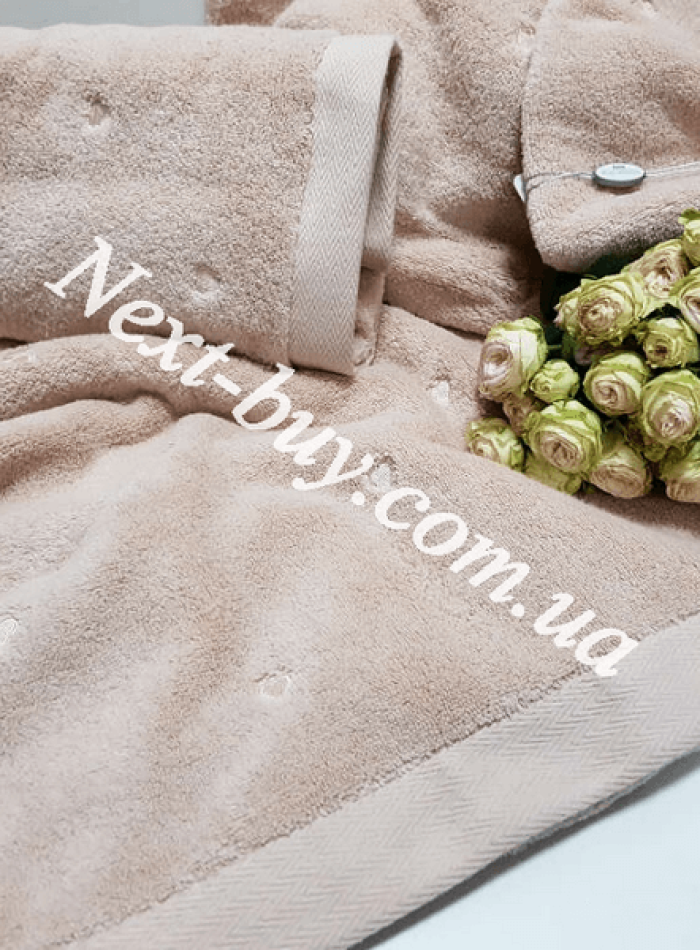 Maison D'or Soft Hearts Cotton набір рушників бавовна бежевий - Зображення 5