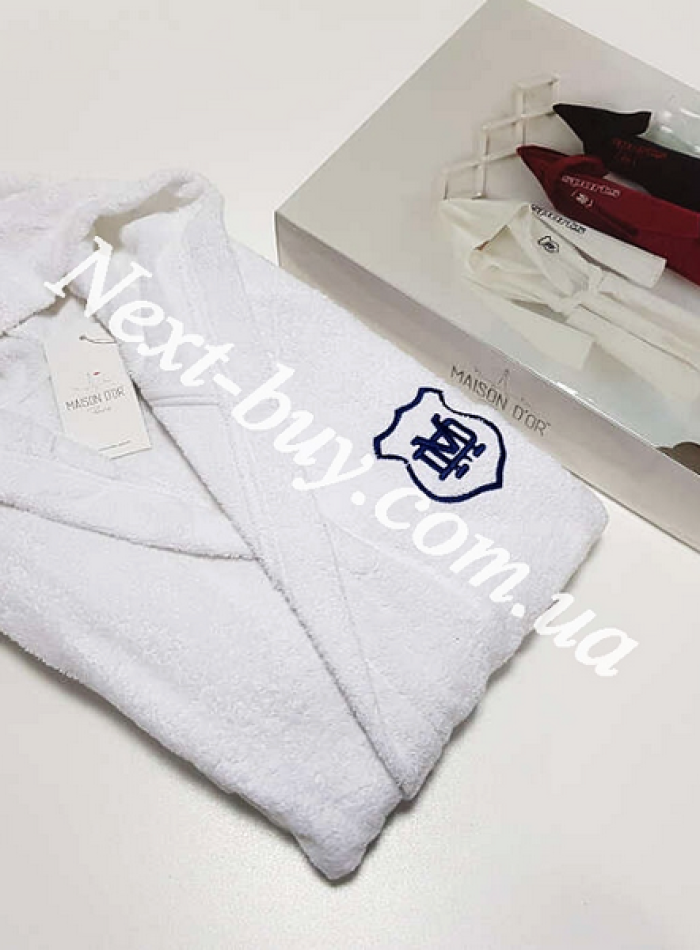 Maison Dor Sports халат подростковый с капюшоном белый — изображение 2