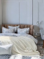 Maison D'or Paris Emeline вафельне покривало жатка з бахромою кремовий 240х260 - Зображення 2