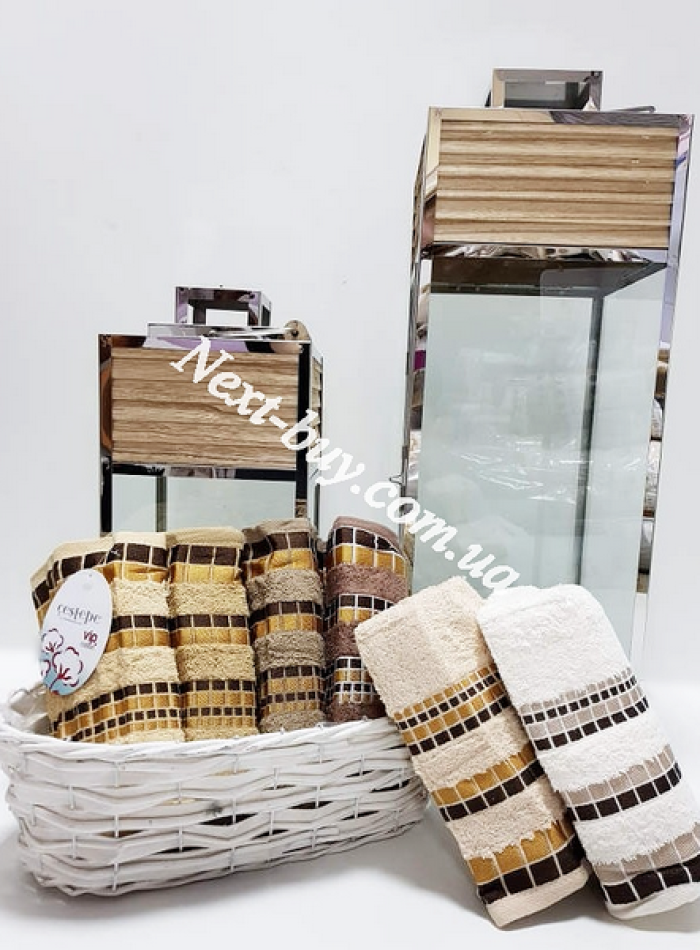 Cestepe Kare Vip Cotton набор банных полотенец 6шт. 70х140 — изображение 2