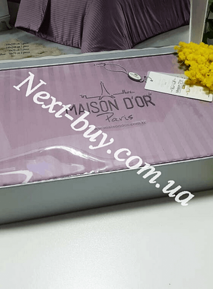 Maison D'or New Rails Double Lila постільна білизна Maison 200x220см сатин фіолетовий - Зображення 4