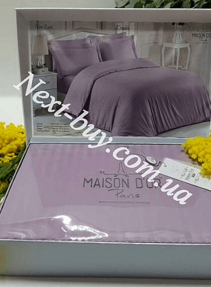 Maison D'or New Rails Double Lila постільна білизна Maison 200x220см сатин фіолетовий - Зображення 3