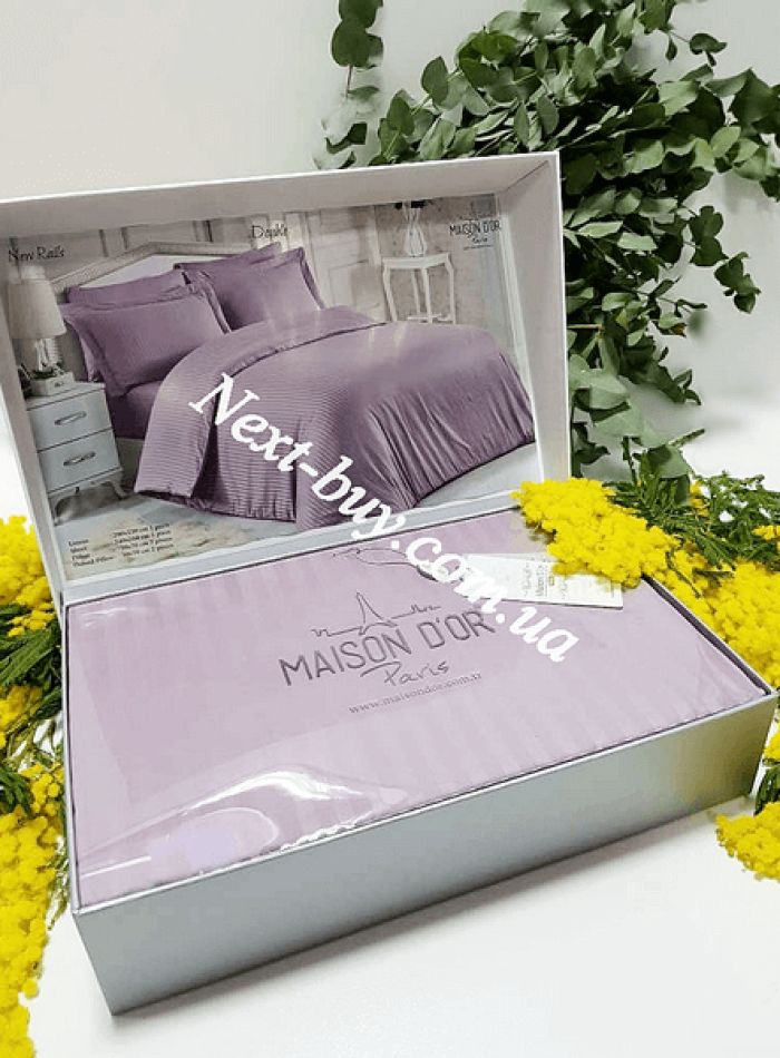 Maison D'or New Rails Double Lila постільна білизна Maison 200x220см сатин фіолетовий - Зображення 6