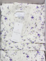 Maison D'or Roses Camile жіночий халат вафельний з мереживом короткий бузковий