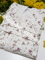Maison D'or Roses Camile женский халат вафельный с кружевом фиолетовый — изображение 3