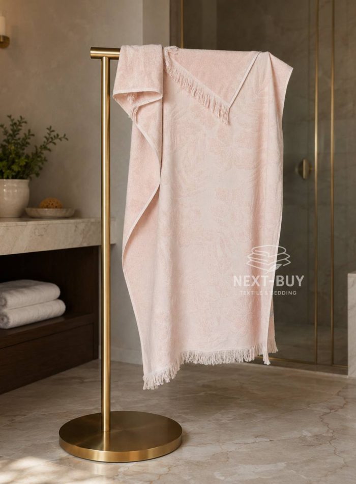 Maison D'or Hawaii хлопковое полотенце для бани, сауны 85х150см pudra — изображение 3