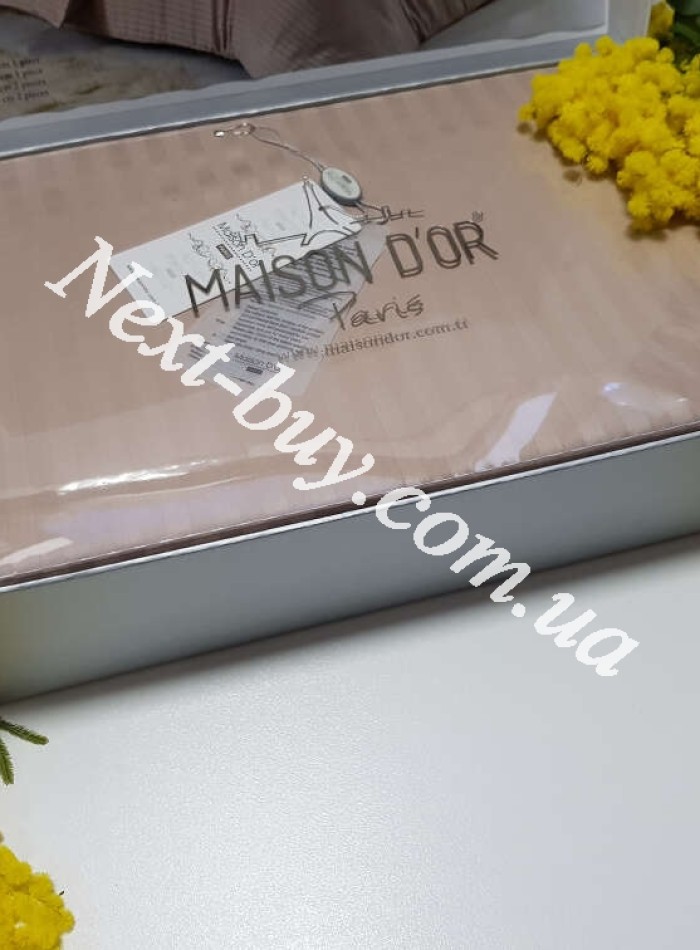 Maison D'or New Rails Double beige постільна білизна Maison 200x220см сатин бежевий - Зображення 2