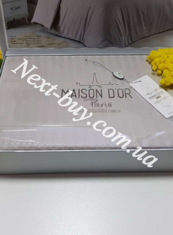 Maison D'or New Rails Double Gray постельное белье 200x220см сатин жаккард серый — изображение 4