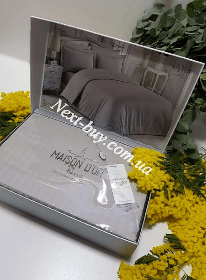 Maison D'or New Rails Double Gray постельное белье 200x220см сатин жаккард серый — изображение 3