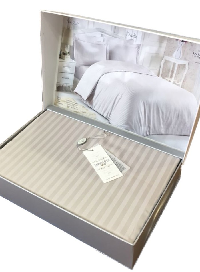 Maison D'or New Rails Double Gray постельное белье 200x220см сатин жаккард серый — изображение 2