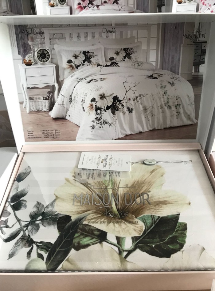 Maison Dor Alita beige постельное белье 200x220см сатин жаккард — изображение 5