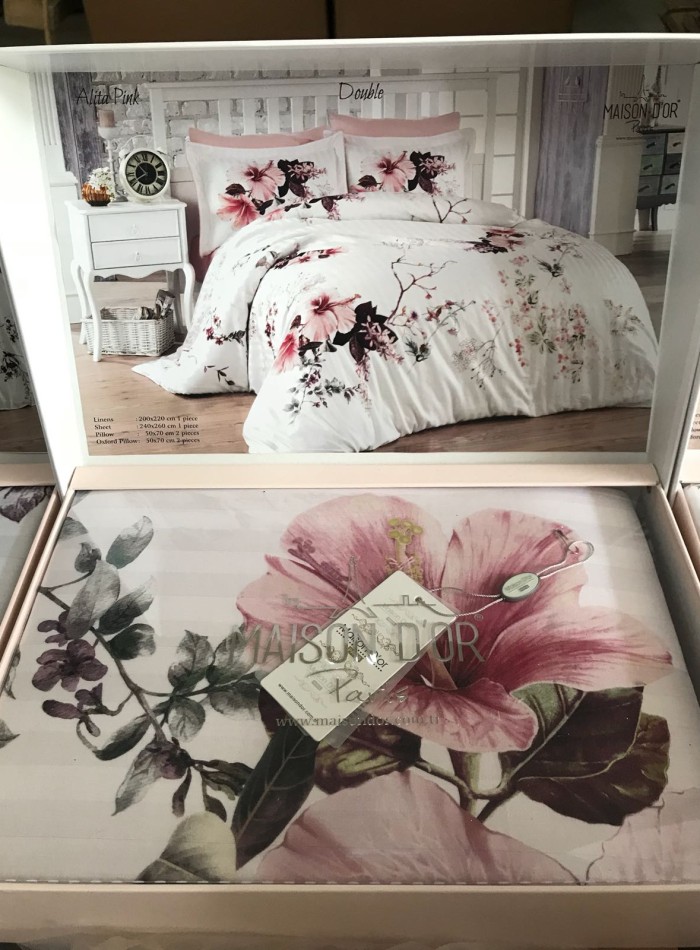 Maison Dor Alita pink постельное белье 200x220см сатин жаккард — изображение 2