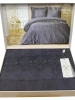 Maison D'or Mirabella Dantella Antracite постільна білизна 200x220см сатин з мереживом - Зображення 2