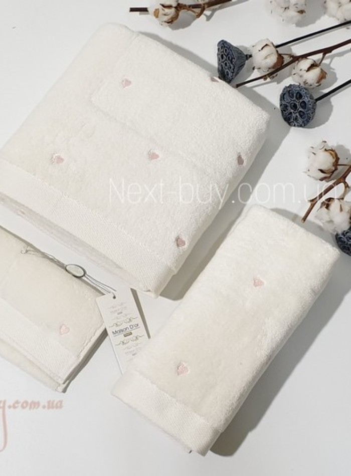 Maison D'or Soft Hearts Cotton набор полотенец хлопок кремовый — изображение 2