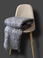 Maison D'or Paris Sanda Bedspread махрове простирадло-покривало 220х240 з бахромою бавовна antrasit - Зображення 7