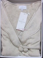 Maison D'or Sandra женский халат бамбуковый со стразами бежевый