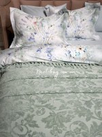 Maison D'or Paris Sanda Bedspread махрове простирадло-покривало з бахромою бавовна м'ятне 220x240 - Зображення 6