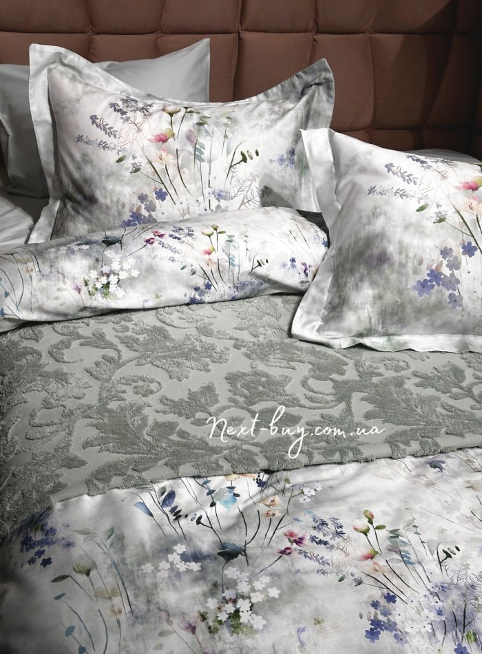 Maison D'or Paris Sanda Bedspread махрове простирадло-покривало з бахромою бавовна м'ятне 220x240 - Зображення 2