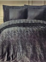 Maison D'or Mirabella Dantella Antracite постільна білизна 200x220см сатин з мереживом