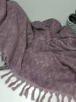 Maison D'or Paris Danielle Bedspread махровая простынь с бахромой хлопок фиолетовая — изображение 2