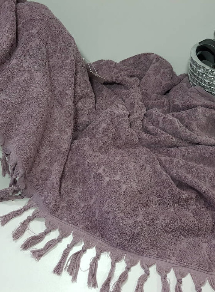 Maison D'or Paris Danielle Bedspread махровая простынь с бахромой хлопок фиолетовая — изображение 2
