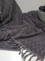 Maison D'or Paris Danielle Bedspread махровая простынь с бахромой хлопок антрацит — изображение 2