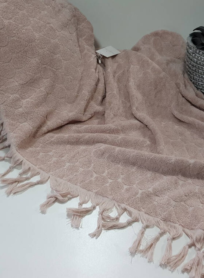 Maison D'or Paris Danielle Bedspread махровая простынь с бахромой хлопок пудра — изображение 3