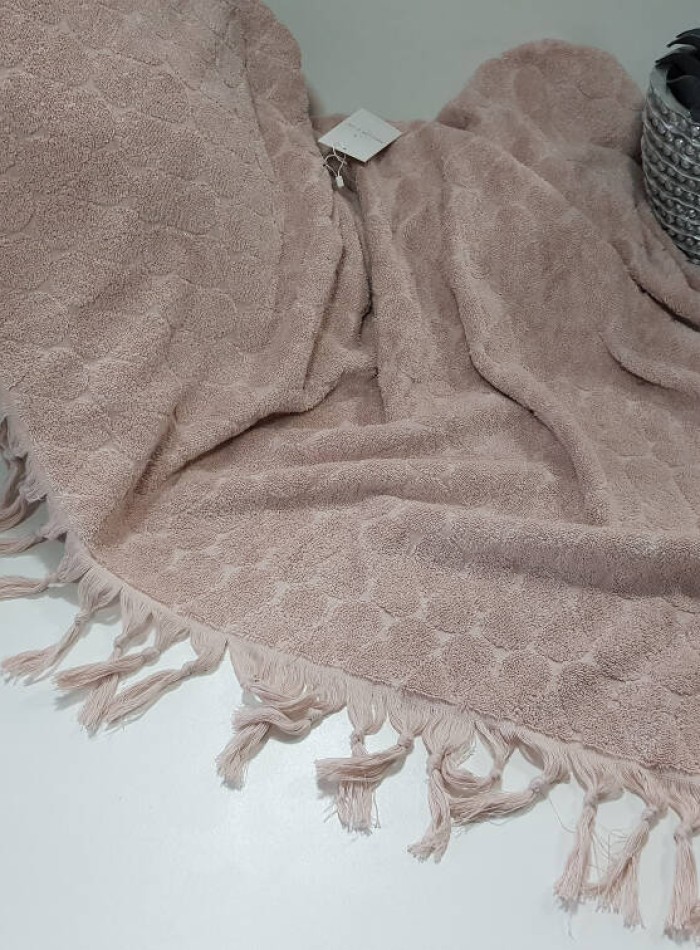 Maison D'or Paris Danielle Bedspread махровая простынь с бахромой хлопок пудра — изображение 2