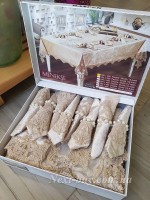 Кавова бархатна скатертина для столу 160х220 з серветками 8 шт Туреччина - Зображення 2