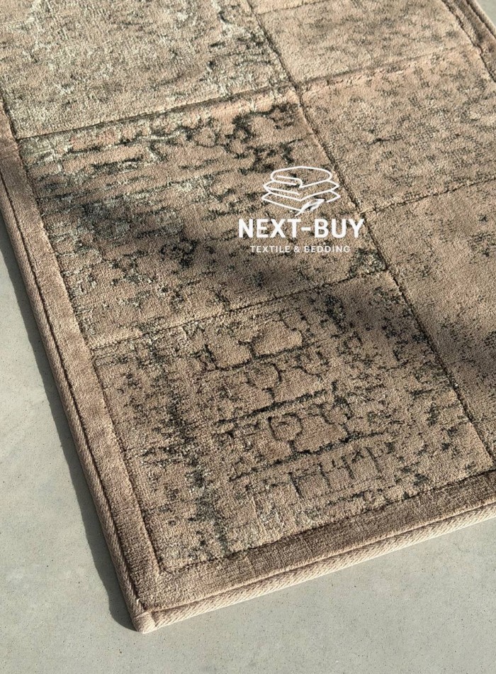 Преміум-набір килимів для ванної бавовняних Maison D’or Gardiner Patchwork Kahve 2 шт (60×100 см + 50×60 см) | Туреччина - Зображення 5