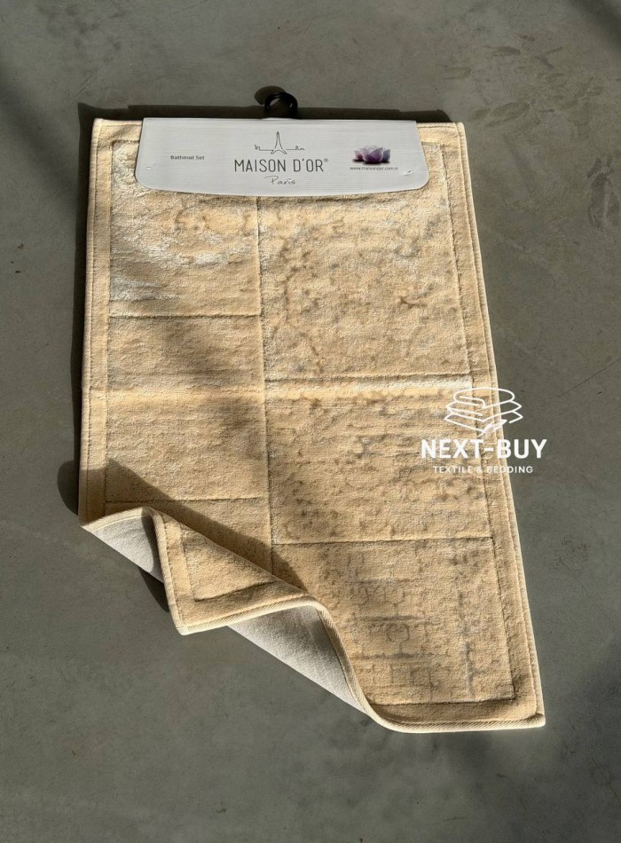 Преміум-набір килимів для ванної бавовняних Maison D’or Gardiner Patchwork Fildisi 2 шт (60×100 см + 50×60 см) | Туреччина - Зображення 3