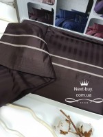 First choice Stripe style cikolata(chocolate) delux сатин постельное белье евро 200х220 — изображение 2
