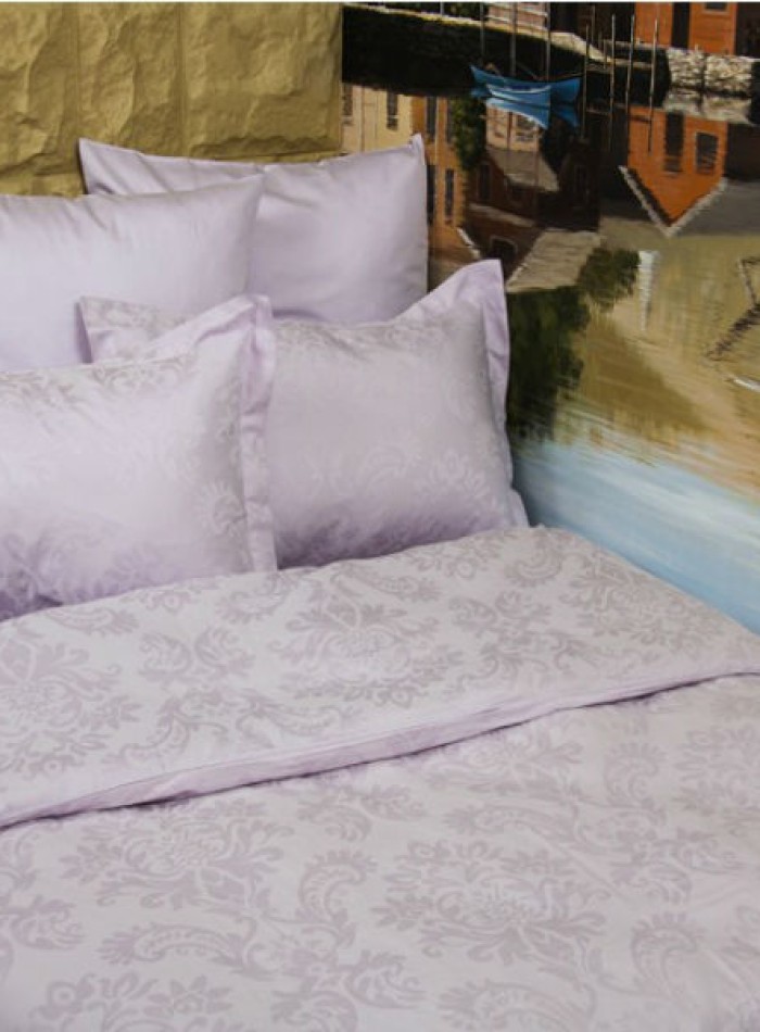 Постельное белье Deco Bianca - сатин жаккард jk16-01 lila лиловое евро — изображение 3