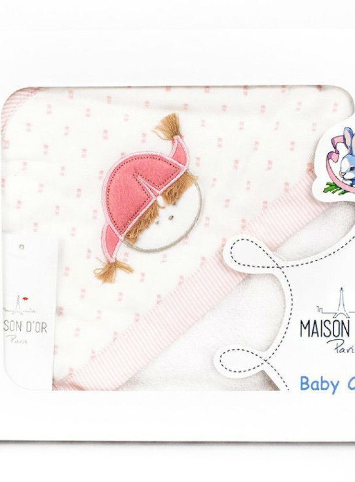 Maison D´or детское полотенце - уголок для новорожденного Baby kundak розовый — изображение 2