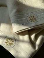 Maison D´or Elegance Marine банное махровое полотенце 85х150 см кремовое — изображение 4