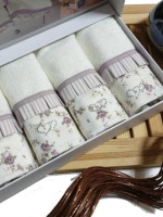 Набор полотенец Maison Dor Roses 30х50 крем с сиреневым — изображение 2